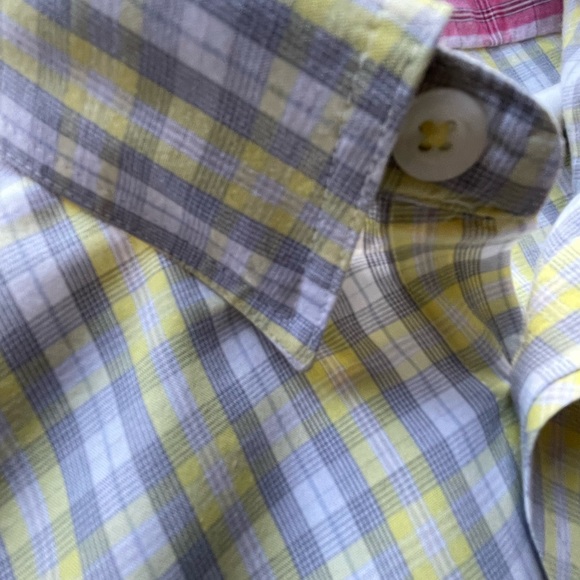 Ben Sherman Long Sleeve Button Down Shirt, Gray Yellow, Mens L - Picture 8 of 13
